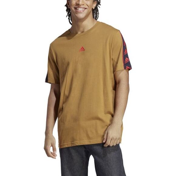 NEW Adidas Brandlove Tee Men’s Size 2XL Bronze Strata Logo Shirt IC6803 - Picture 1 of 7